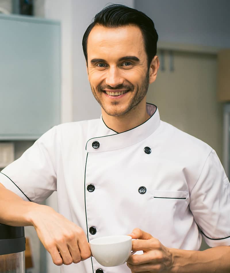 Catering Chef Drinking Coffee Catering Chef Drinking Coffee